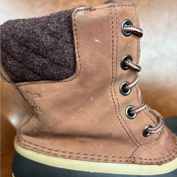 Sorel Slimpack II Lace Leather Winter waterproof duck boots Preppy Size 10 - Picture 8 of 9